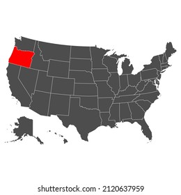 Oregon vector map. High detailed illustration. Country of the United States of America. Flat style. Vector illustration
