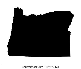 Oregon vector map silhouette illustration isolated on white background. High detailed illustration. United state of America country. Oregon map silhouette.