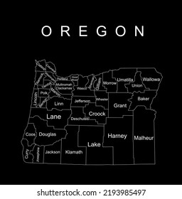 Oregon Vector Map Silhouette Illustration Isolated Stock Vector ...