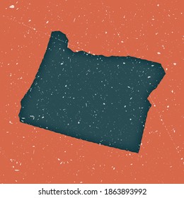 Oregon vintage map. Grunge map of the US state with distressed texture. Oregon poster. Vector illustration.