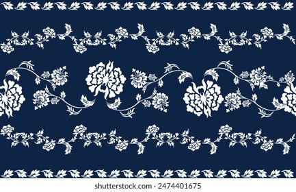 Oreintal Flora Damask Seamless pattern  embroidery, Indian style.  art ornament print.Design for carpet, cover.wallpaper, wrapping, fabric, clothing	