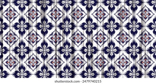 Oreintal Flora Damask Seamless pattern embroidery, Indian style. art ornament print.Design for carpet, cover.wallpaper, wrapping, fabric, clothing