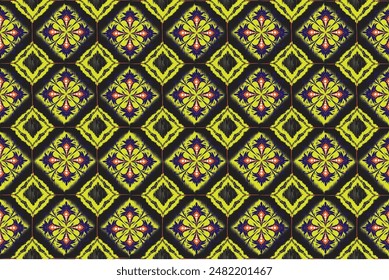 Oreintal Flora Damask Seamless pattern  embroidery, Indian style.  art ornament print.Design for carpet, cover.wallpaper, wrapping, fabric, clothing