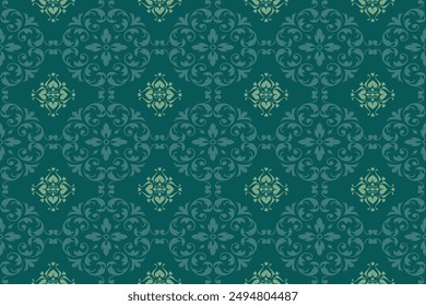 Oreintal Flora Damask Seamless pattern embroidery, Indian style. art ornament print.Design for carpet, cover.wallpaper, wrapping, fabric, clothing