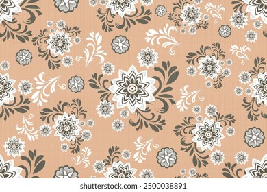 Oreintal Flora Damask bordado sin fisuras, estilo indio. impresión del ornamento del arte. Diseño para la alfombra, cover.Fondo de pantalla, envoltura, tela, ropa, fondo naranja 