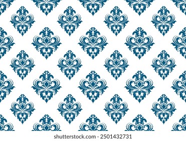 Oreintal Flora Damask Seamless pattern  embroidery, Indian style.  art ornament print.Design for carpet, cover.wallpaper, wrapping, fabric, clothing	