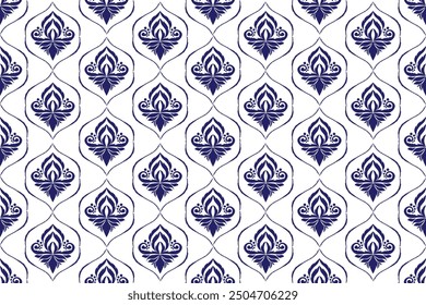 Oreintal Flora Damask Seamless pattern  embroidery, Indian style.  art ornament print.Design for carpet, cover.wallpaper, wrapping, fabric, clothing