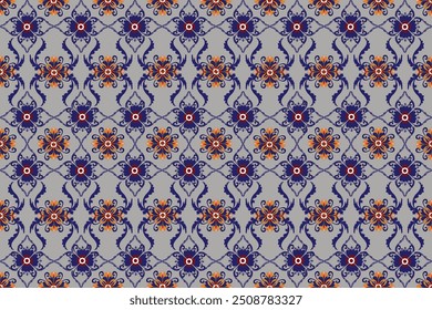 Oreintal Flora Damask Seamless pattern  embroidery, Indian style.  art ornament print.Design for carpet, cover.wallpaper, wrapping, fabric, clothing