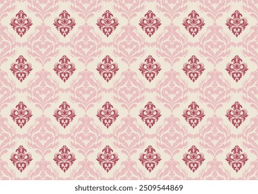 Oreintal Flora Damask Seamless pattern  embroidery, Indian style.  art ornament print.Design for carpet, cover.wallpaper, wrapping, fabric, clothing	
