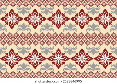 Oreintal Flora Damask Seamless pattern  embroidery, Indian style.  art ornament print.Design for carpet, cover,wallpaper, wrapping, fabric, clothing 
