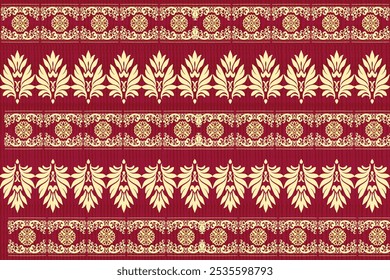 Oreintal Flora Damask Seamless pattern embroidery, Indian style. art ornament print.Design for carpet, cover.wallpaper, wrapping, fabric, clothing