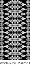 Oreintal Flora Damask Seamless pattern embroidery, Indian style. art ornament print.Design for carpet, cover.wallpaper, wrapping, fabric, clothing