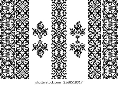 Oreintal Flora Damask Seamless pattern embroidery, Indian style. art ornament print.Design for carpet, cover.wallpaper, wrapping, fabric, clothing