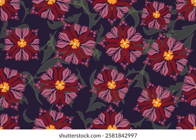 Oreintal flora Damask Seamless pattern embroidery, Indian Style. art ornament print. Design for Capet, Cover, fabric, drapery, table linens, and for clothing 