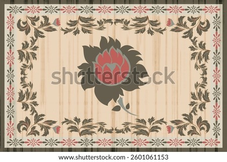 Oreintal Flora Damask Seamless pattern  embroidery, Indian style.  art ornament print.Design for carpet, cover.wallpaper, wrapping, fabric, clothing