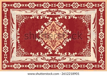 Oreintal Flora Damask Seamless pattern  embroidery, Indian style.  art ornament print.Design for carpet, cover.wallpaper, wrapping