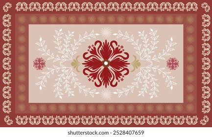 Patrón sin fisuras de Damasco Flora Oriental
bordado, estilo indio. impresión del ornamento del arte. Diseño para la alfombra, cover.Fondo de pantalla, envoltura, tela, cortinas, línea de la tabla, y para la ropa