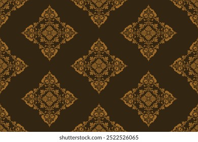 Oreintal Dourado Damasco Sem costura bordado padrão, estilo indiano. arte ornamento print.Design para tapete, cover.wallpaper, envoltório, tecido, roupas, mexicano, Tailândia, Fundo, Sem emenda, Padrão