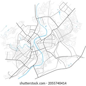 Orel city map - town streets on the plan. Map of the scheme of road. Urban environment, architectural background. Vector