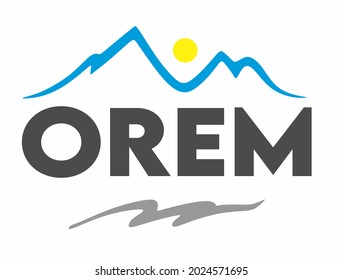 Orem with blue mountain silhouette