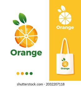 Orenge Juice logo concept with glass straw and orange fruit illustration for summer brand  identity  