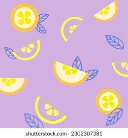 Orenge pattern design.lemon vector .orenge pattern on purple blackground.