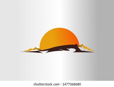 orenge sun nature vector illustration