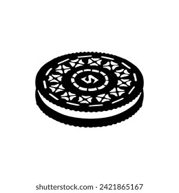 Oreo biscuit wafer icon. Vector EPS 10