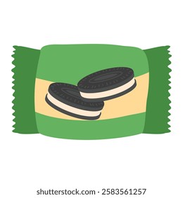 oreo pack cartoon icon. Sweet snack bag