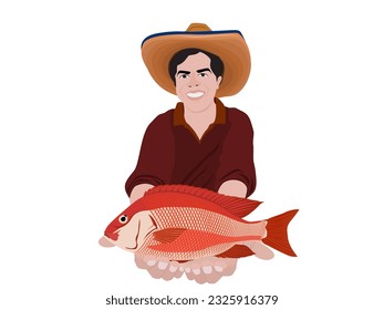Oreochromis niloticus on a white background.