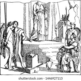 Orestes vintage engraved illustration drawing. 