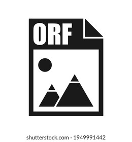 Icono de archivo ORF, estilo de diseño plano