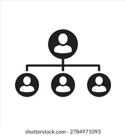 Org Chart Icon, Business Hierarchy Vector Illustration