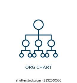 Org Chart Icon. Thin Linear Org Chart Outline Icon Isolated On White Background. Line Vector Org Chart Sign, Symbol For Web And Mobile