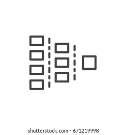 Org Chart Line Icon, Outline Vector Sign, Linear Style Pictogram Isolated On White. Symbol, Logo Illustration