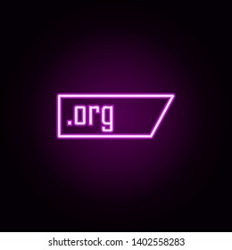 org domain neon icon. Elements of online and web set. Simple icon for websites, web design, mobile app, info graphics