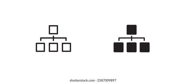 Org Hierarchy, organization chart icon, Project team. Project management, Team structure, Corporate hierarchy, sitemap Data visualization icons button, vector, sign, symbol, logo, illustration