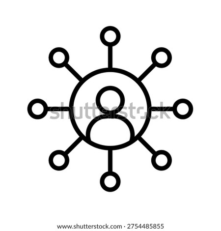 Org Node Outline Icon Vector Illustration