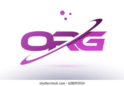 org o r g  alphabet letter logo combination purple pink creative text dots company vector icon design template