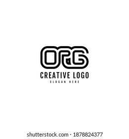 ORG Striped Combination Logo. Typography for Company and Business Logo.