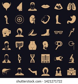 Organ of the body icons set. Simple set of 36 organ of the body vector icons for web for any design