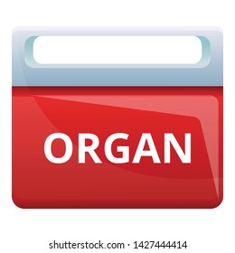 Organ box icon. Cartoon of organ box vector icon for web design isolated on white background
