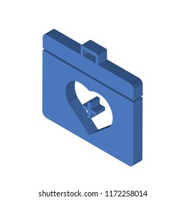 Organ container isometric left top view 3D icon