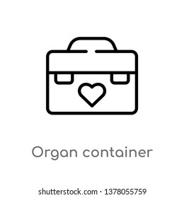organ container vector line icon. Simple element illustration. organ container outline icon from signaling concept. Can be used for web and mobile