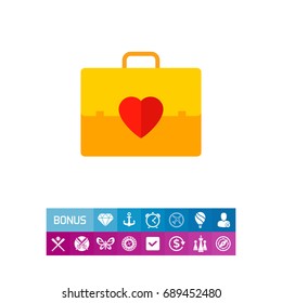 Organ donation container with heart icon