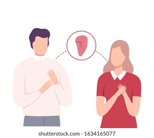 Organ Donation, Human Heart Organ for Transplantation Vector Illustration