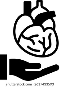 Organ Donation Icon Mixed Vector Illustration