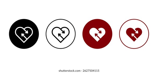 organ donation icon vector illustration. volunteer icon concept. Heart with arrow concept.
