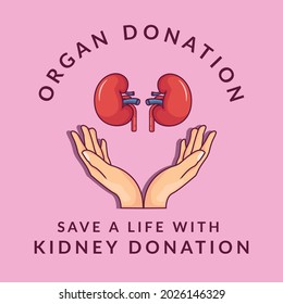 organ donation. kidney donation. donate your kidney to save a life. vector illustration icon design