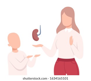 Organ Donation, Living Donor For Kidney Transplantation Vector Illustration